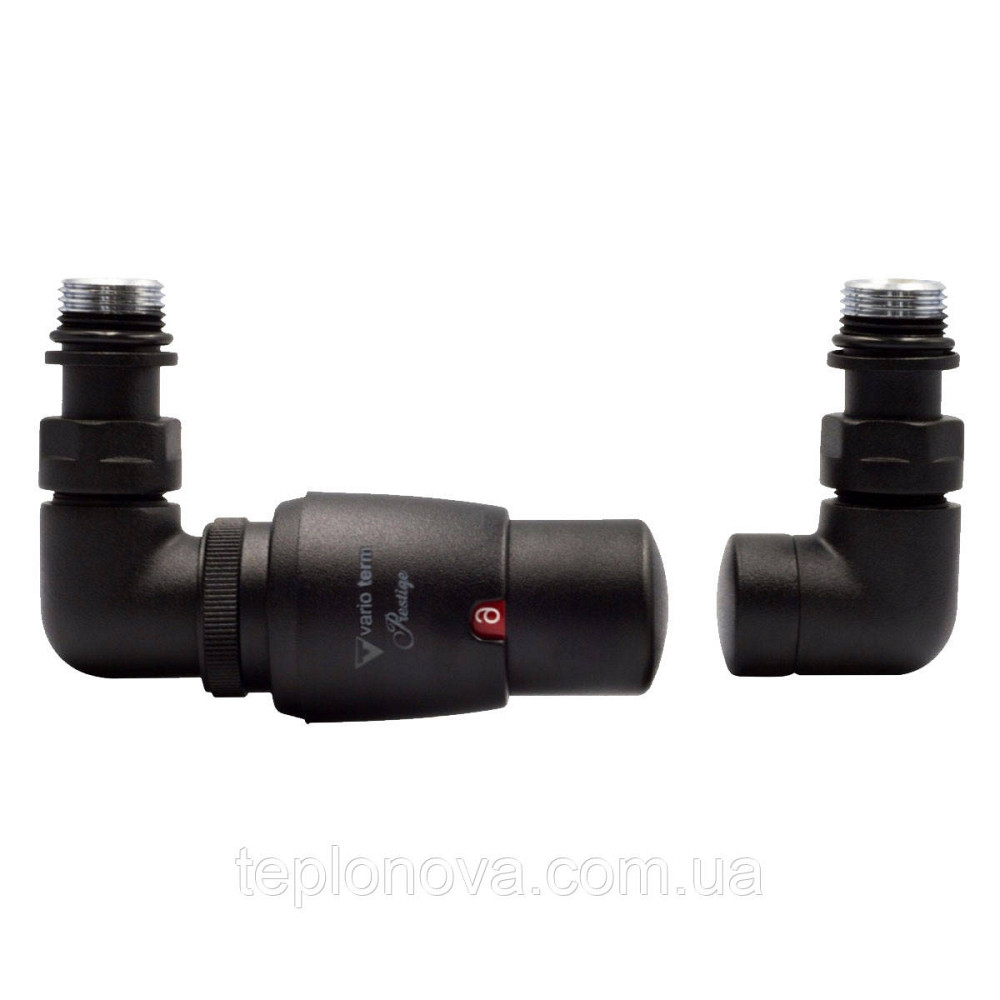 Комплект вентилів термостатичний Vario Term VISION 3-севий, правий, чорний структурний Чернівці - фото 3