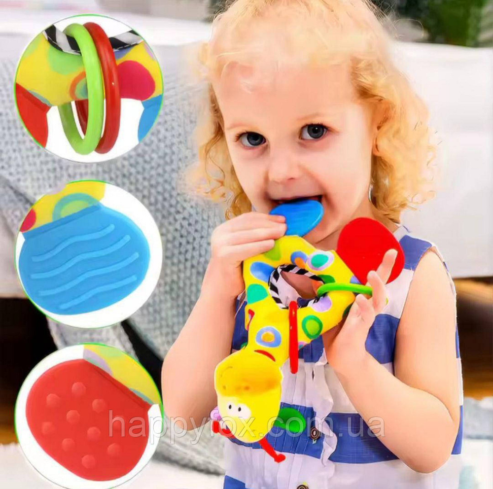 Розвиваюча м'яка іграшка-піщалка «Жирафік» Happy Monkey Львів - фото 2