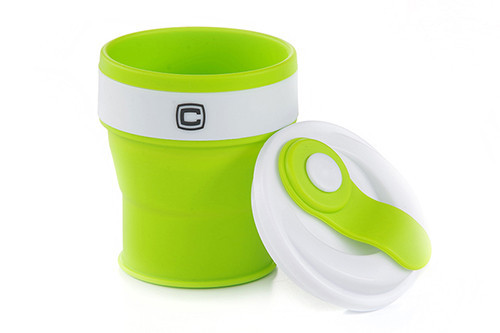 Чашка складная с крышкой зеленаяя 350мл СИЛА Киев - изображение 1