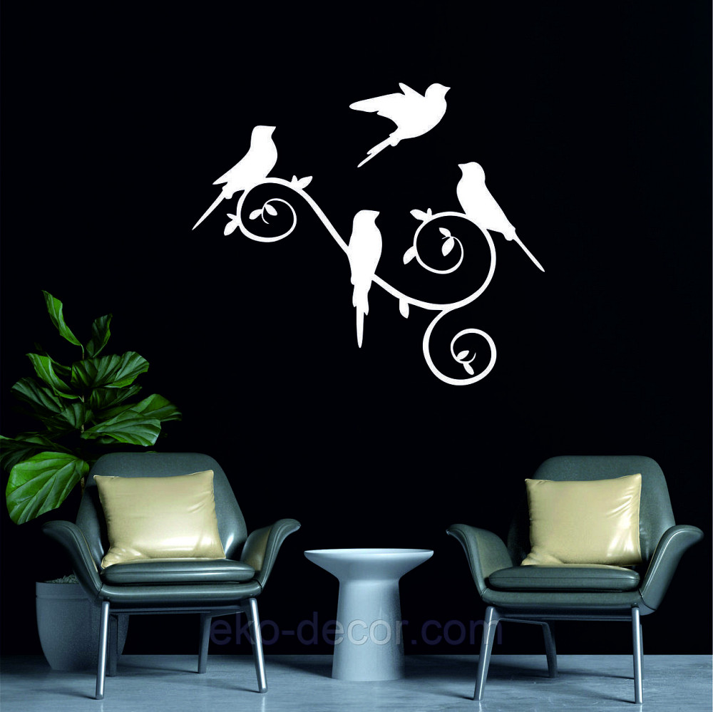 Декоративное настенное Панно «Птички», Декор на стену 110*81 см, Белый Киев - изображение 3