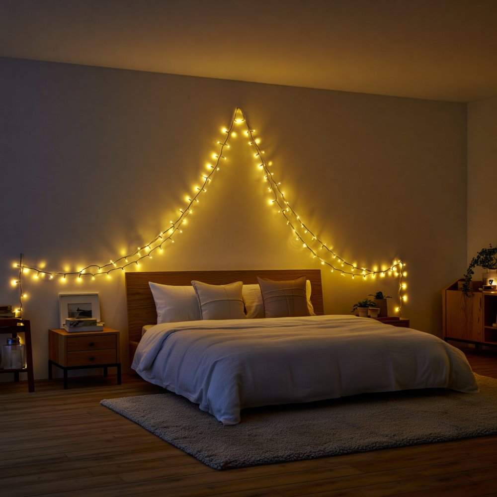 Гірлянда новорічна 14 м, 160 LED, жовтий світло Київ - фото 8