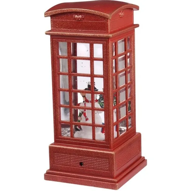 Новорічний нічник телефонна будка Сніговик і дитина Одеса - фото 3