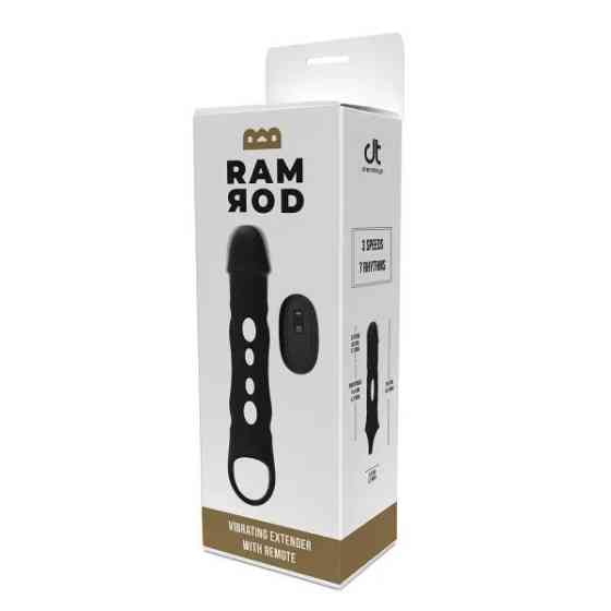 Насадка на пенис с вибрацией Dream Toys Ramrod и пультом управления, черная Sex Aura Киев