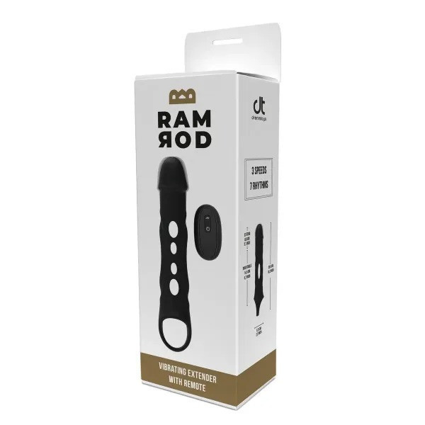 Насадка на пенис с вибрацией Dream Toys Ramrod и пультом управления, черная Sex Aura Киев - изображение 6