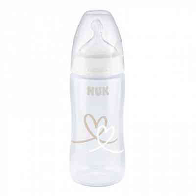 Бутылочка для кормления Nuk First Choice Plus Сердца 300 мл Бежевая (3952398) Винница