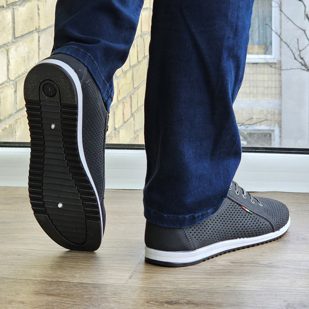 Чоловічі мокасини Літні Кросівки Сіточка Чорні (розміри: 40,41,42,43,44,45) Відео Огляд — 08-1 Дніпро - фото 6