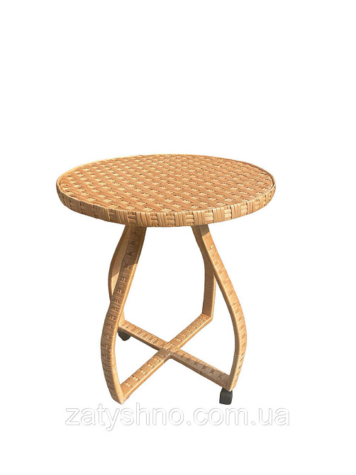 Стіл плетений круглий на колесах Київ - фото 4