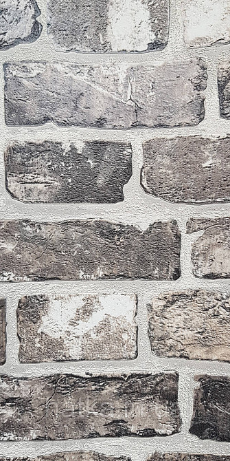 Обои виниловые на флизелине AdaWall Roka 1.06х10 под кирпич структурные серые черные беж серебристые 23104-3 Киев - изображение 2