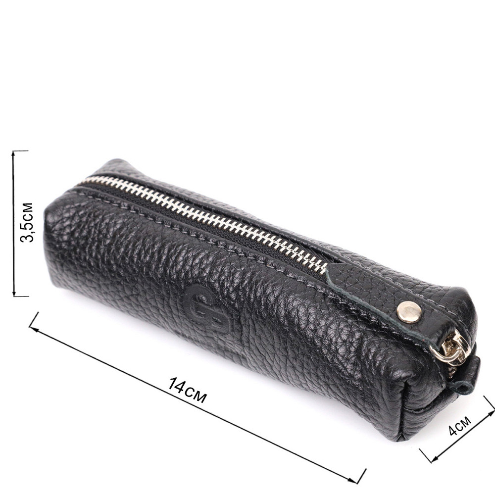 Практичная кожаная ключница GRANDE PELLE 11637 Черный Киев - изображение 3