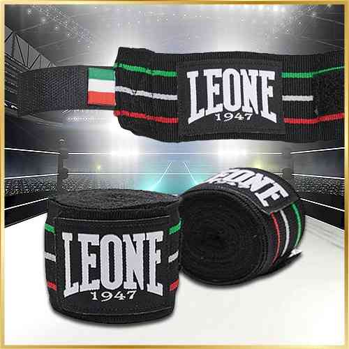 Боксерські бинти Leone Flag Black 3,5м професійні спортивні бинти для боксу, чорні Київ