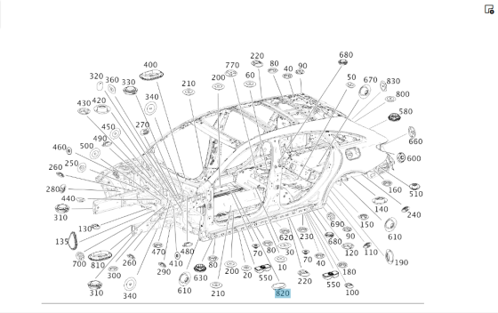 Mercedes-Benz  A2463740788 Пробка гумова на кузові CLA Shooting Brake X117 CLA C117 GLA X156 B-class W242 B-class W246 Одесса