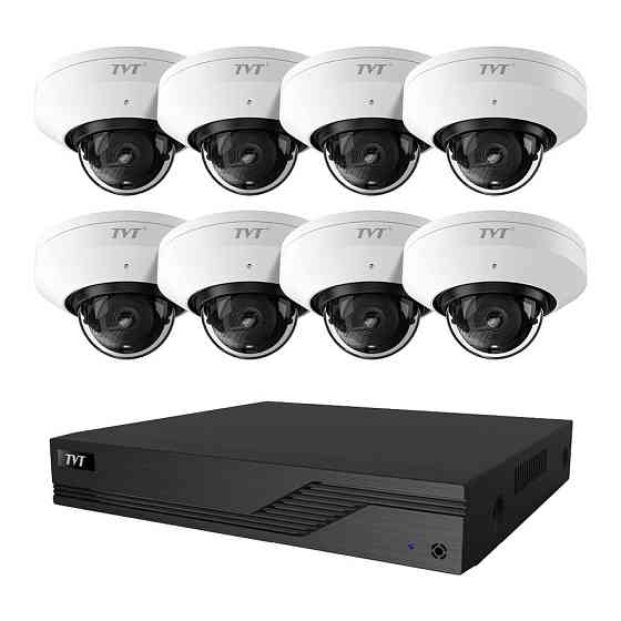 Комплект IP-відеонагляду на 8 камер TVT IP-Video Kit 8x5Mp (D) WiFi: 8 купольних 5Mp WiFi відеокамери + 8-канальний 8Mp Киев