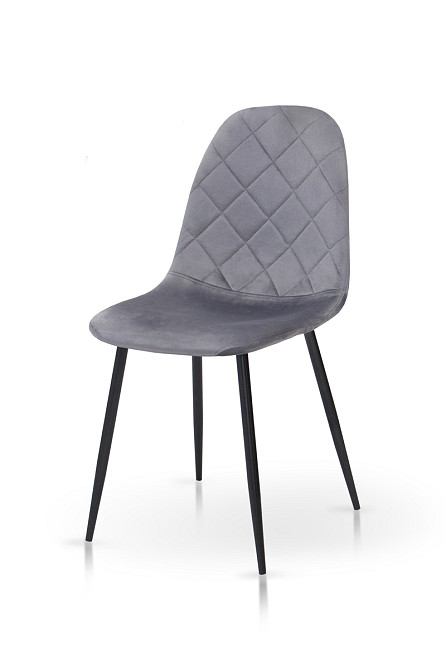 Стілець Ембер-L, чорний/ велюр темно-сірий Киев - изображение 1