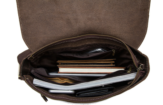 Сумка чоловіча горизонтальна на плече Vintage 20007 Коричнева Київ