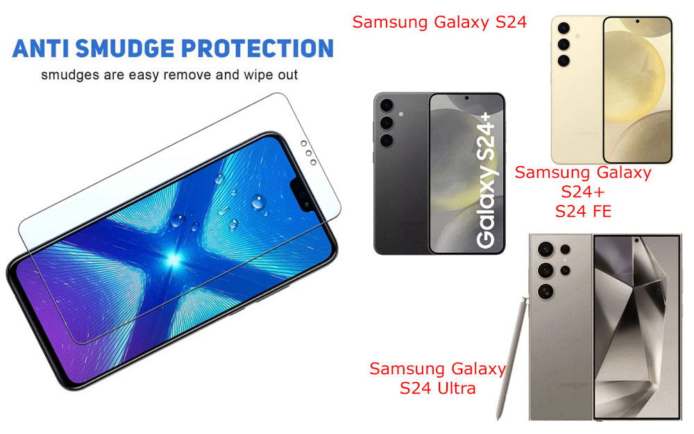 Захисне скло NeoGlass для Samsung Galaxy S24, S24+, S24 FE, S24 Ultra – надпрозоре та стійке Київ - фото 3