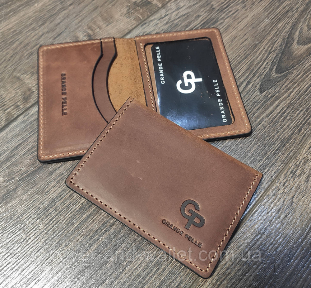 Шкіряна обкладинка на водійські права ручної роботи Grande Pelle Київ - фото 7