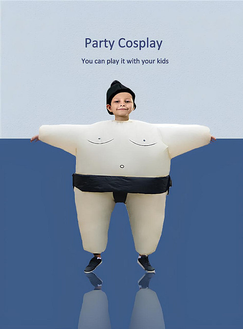 Надувний костюм Сумо RESTEQ - костюм борця Sumo для дорослих (зріст 150-200 см), карнавальний прикольний костюм з вентилятором для Київ - фото 4