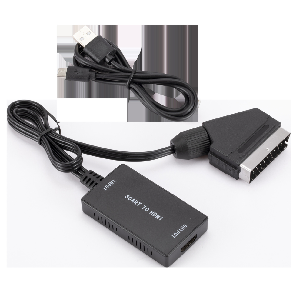 Конвертер SCART–HDMI 1080P з USB-кабелем, відео-аудіо адаптер для телевізора, проєктора, DVD, VHS і приставок Київ - фото 2