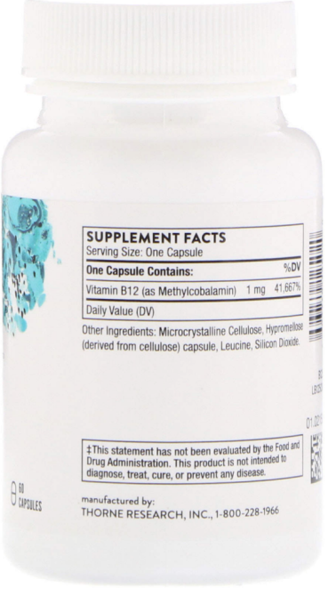 Витамин В12 метилкобаламин Thorne Methylcobalamin 60 капс Киев - изображение 2