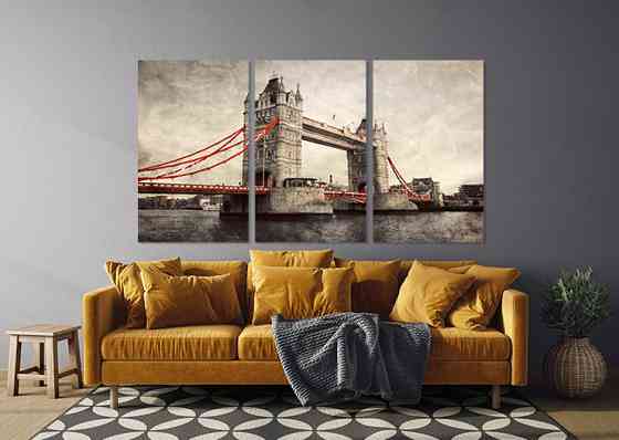 Модульная картина в гостиную / спальню  Старий Лондон    ART-295_3A Киев