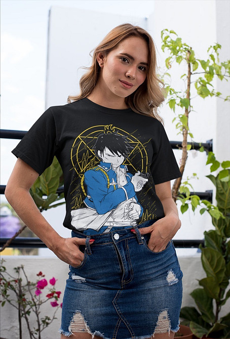 Футболка для хлопчика з аніме принтом Сталевий алхімік оверсайз (зріст від 165 до 180) Чорний AnimeJ0322m Дніпро - фото 3