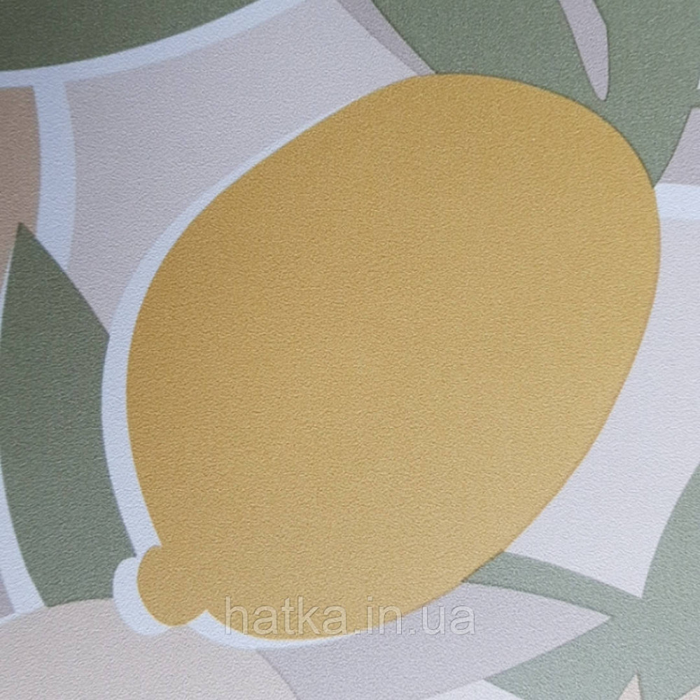 Шпалери вінілові Lutece Bensimon CALIFORNIA NOSTALGIE листя лимони листя яскраво-жовтий зелений бежевий сірий Київ - фото 4