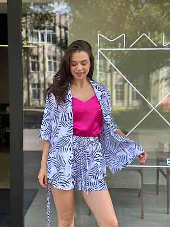 Костюм жіночий літній штапель-шовк Білий M-L Харків