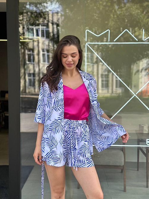 Костюм жіночий літній штапель-шовк Білий M-L Харків - фото 3