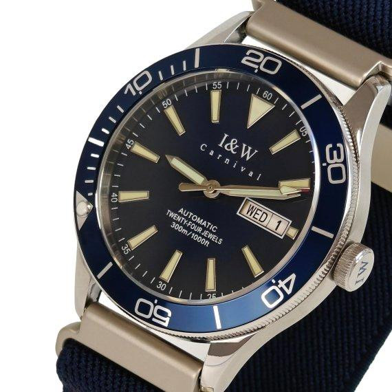 Часы мужские механические Carnival BlueMarine Nylon Strap 10 Bar (2 ремешка) Винница - изображение 2