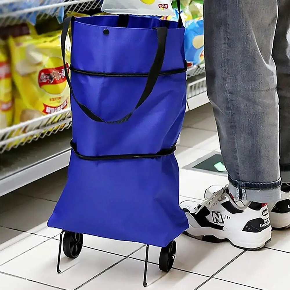 Сумка-візок на колесах 2в1,46х27х12 см,Синя SBR Київ - фото 7