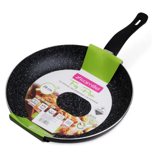 Сковорідка d28*4,5cм б/кришки алюміній а/п Marble чорна 4248MR KAMILLE Житомир