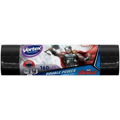 Пакети для сміття Vortex Max Thor багатошарові чорні 160 л 10 шт. (4823071643176) Вінниця