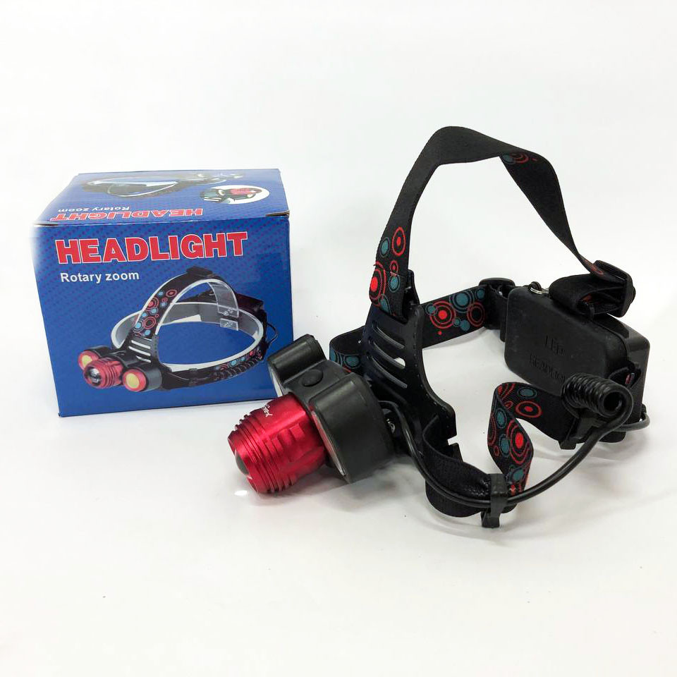 Ліхтар на голову діодний 2117-T6+2COB, Налобна лампа, Ліхтар налобний з RO-272 червоним діодом Київ - фото 3