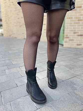 Vesna Жіночі черевики VESNA чорні натуральна шкіра-сатин висота 15,5см (2440) Коломыя