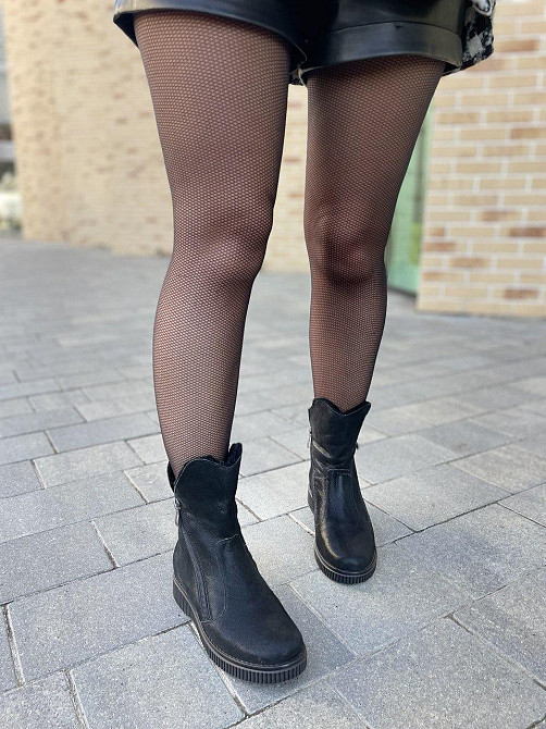 Vesna Жіночі черевики VESNA чорні натуральна шкіра-сатин висота 15,5см (2440) Коломыя - изображение 5