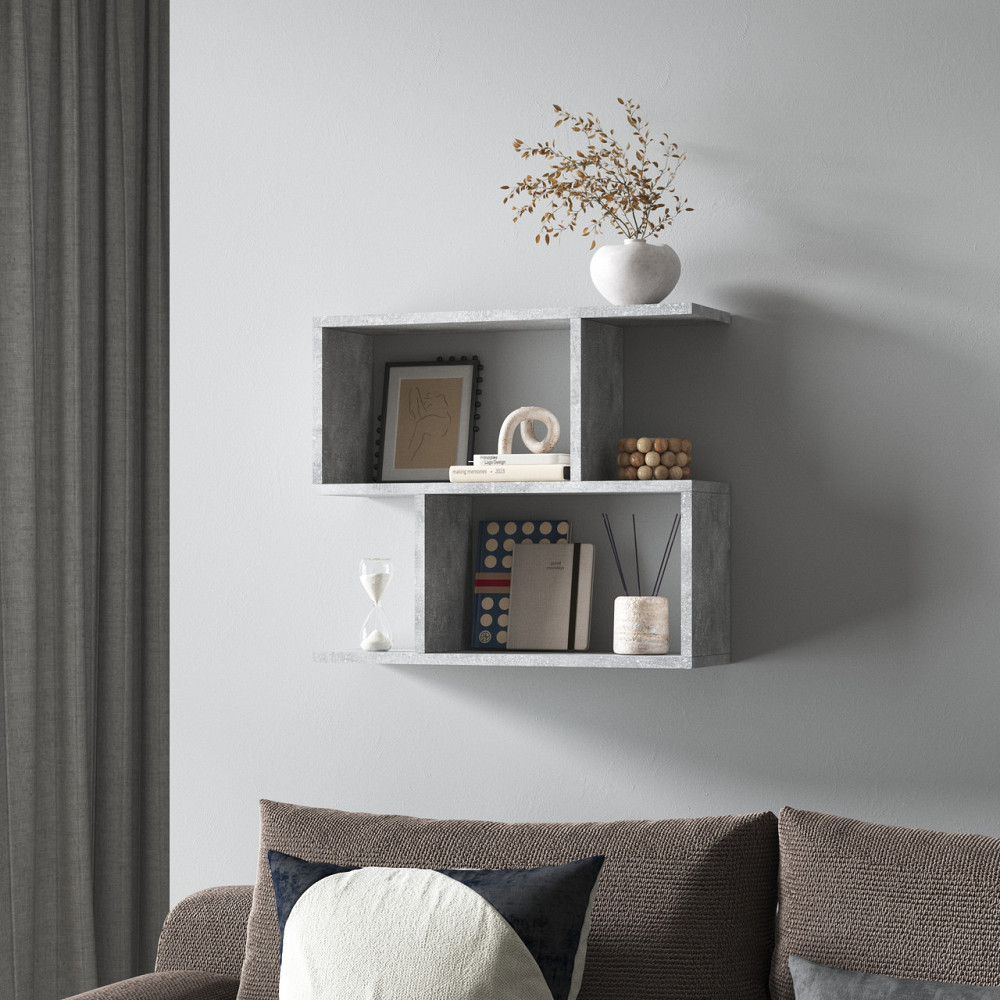 Полка для книг навесная VAYS M-49 Бетон Львов - изображение 1