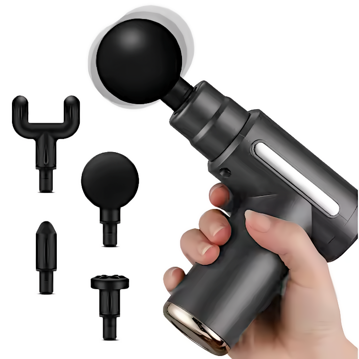 Портативний перкусійний масажер (масажний пістолет) для тіла з вбудованим штучним інтелектом - сірий Киев - изображение 2