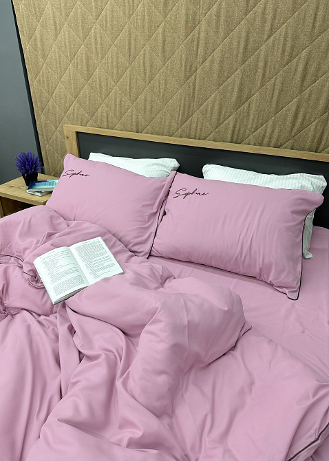 Комплект постільної білизни Сатин, Двоспальний 180х220 Ліловий (88-149) Київ - фото 6