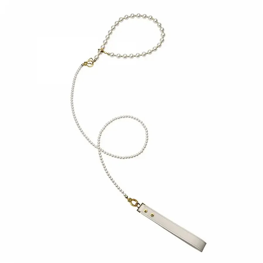 Перлинний нашийник з повідцем та наручниками LOCKINK Pearl Bondage & Restraint Set Львів - фото 2