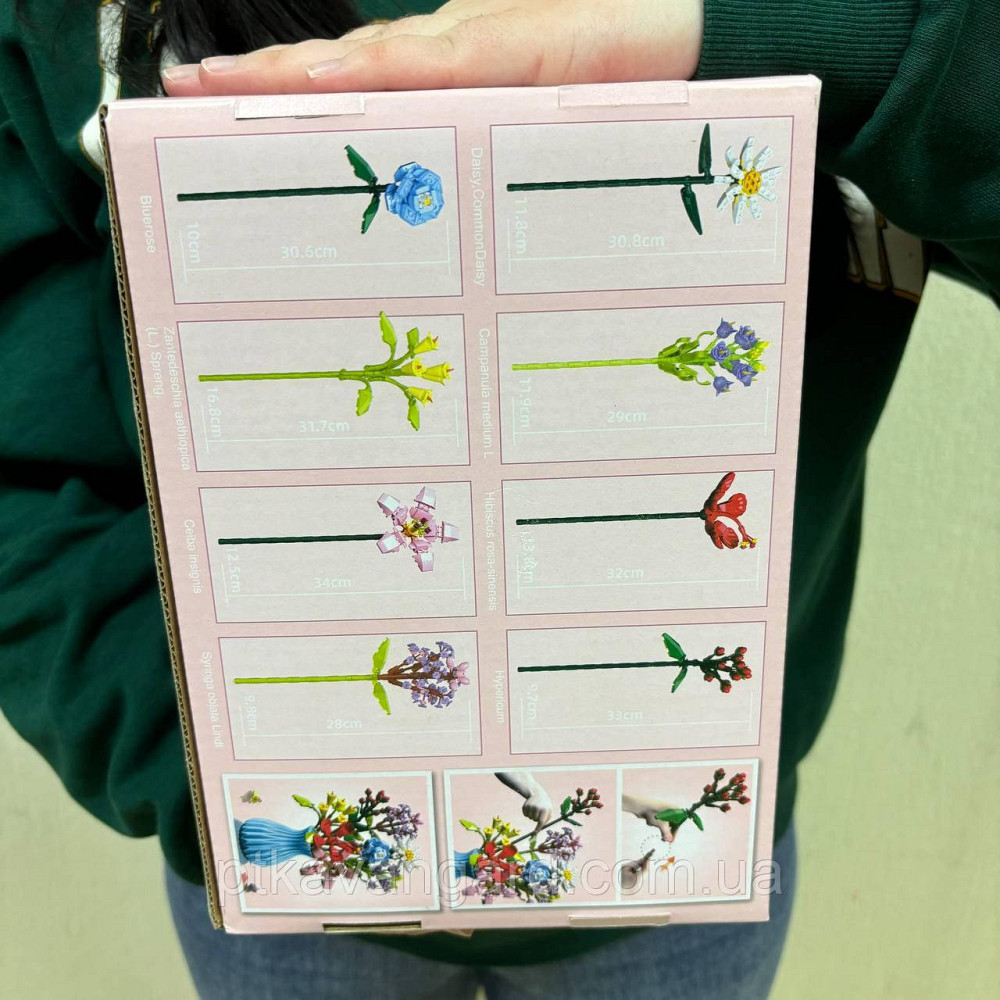 Конструктор блочный цветы в вазе 684 деталей 109-4 Хмельницкий - изображение 2