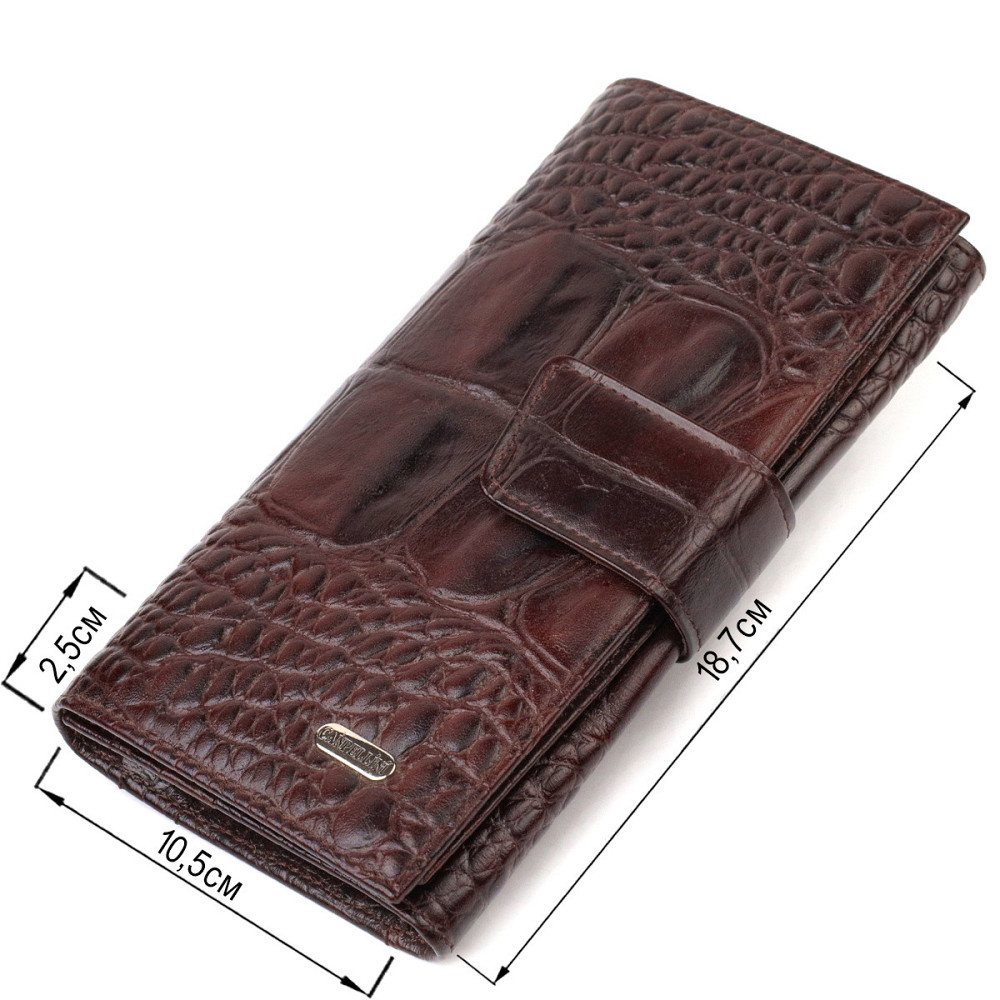 Превосходное стильное мужское портмоне из натуральной кожи с тиснением под крокодила CANPELLINI 21846 Коричневое Киев - изображение 9