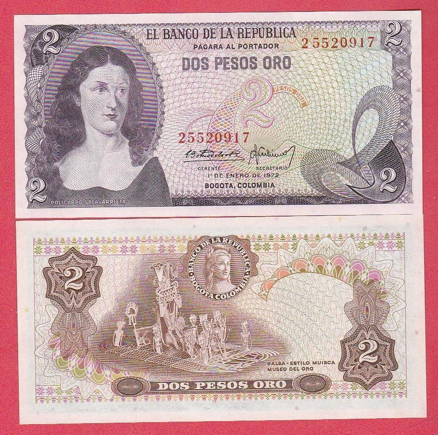 Колумбія / Colombia 2 Песся 1972 UNC Полтава - фото 1