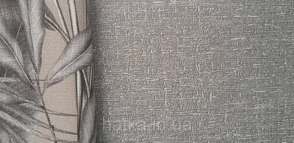 Шпалери вінілові на флізеліні AS creation Della Natura 1.06Х10 однотонні під тканину мішковина темно-сірі Київ - фото 3