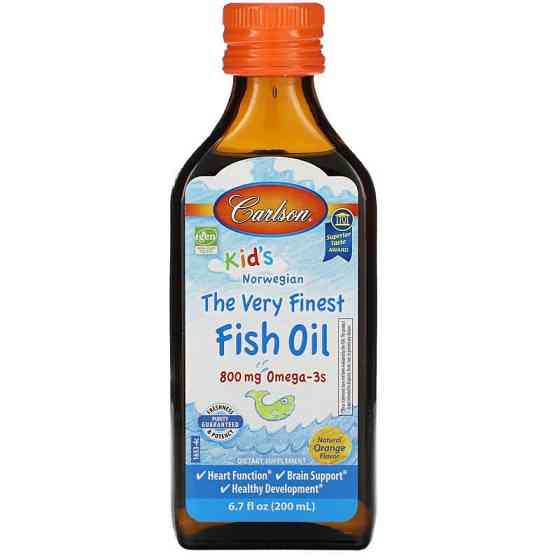 Рыбий жир жидкий для детей (Fish oil) 200 мл со вкусом апельсина Київ