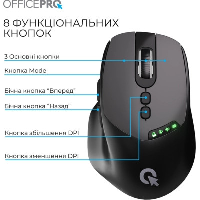 Мышка OfficePro M520B Wireless/Bluetooth Black (M520B) Винница - изображение 11