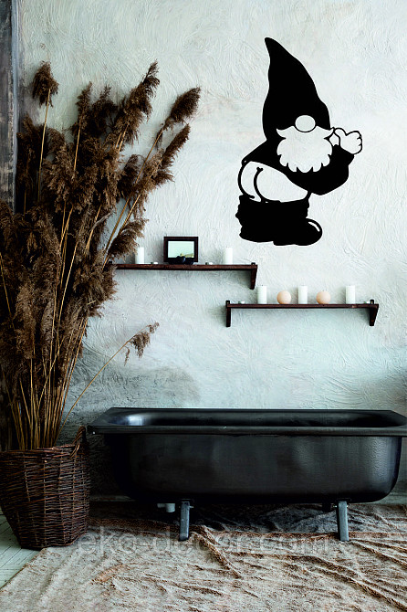 Декоративное настенное Панно «Гном», Декор на стену 70*42 см, Черный Киев - изображение 4