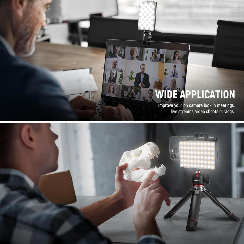 LED селфи-лампа с клипсой, аккумулятором 2000 мА·ч, светодиодный свет для телефона, ноутбука, видео фотографий Киев - изображение 3
