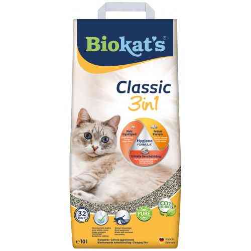 Наполнитель Biokats для кошачьего туалета Classic 3in1 бентонитовый 0,1–5 мм 10 л Киев