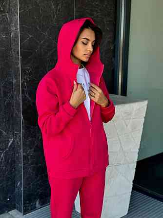 Теплый спортивный костюм женский на змейке Малиновый 50/52 Харьков