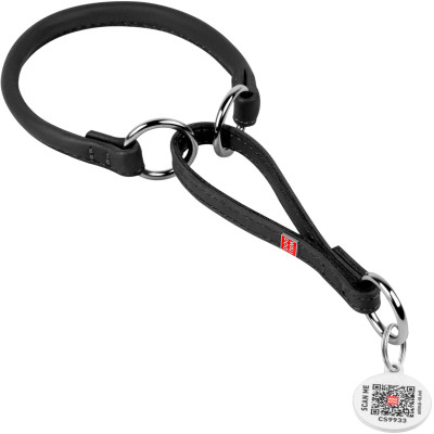 Нашийник для тварин WAUDOG Soft з QR паспортом, круглий, Ш 8 мм Д 32-40 см чорний (75291) Вінниця - фото 1